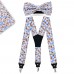 Set papion, batista, bretele, personalizat, model "Forme Geometrice"